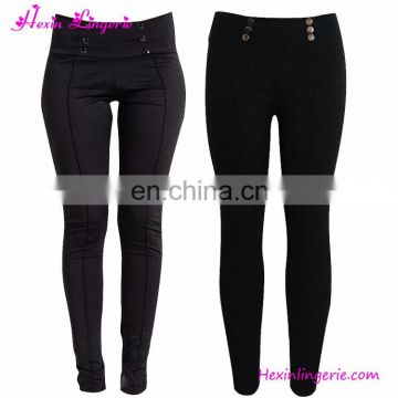 Oem Slim Black Pencil Elastic Waist high waist women plus size pants trousers