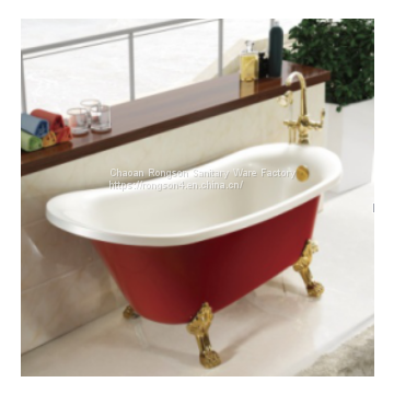 European style red color small acrylic bathtub