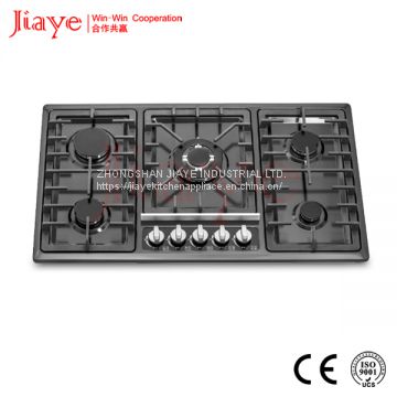 easy-clean gas stove, black stainless steel gas cooker, built-in gas hob