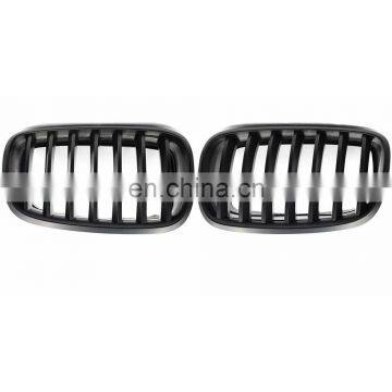 Front Matte Black Kidney Euro Sport Hood Grill 07-13 For BMW E70 E71 X5 X6