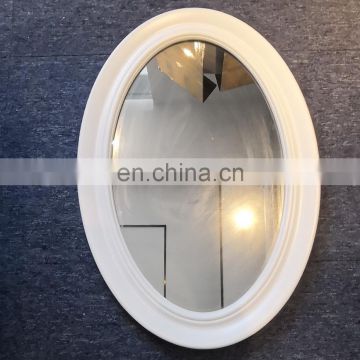factory cheap price white color wooden frame oval mirror  for home  decoration