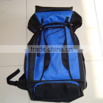 Travelling blue backpack bag