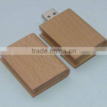 wooden material full capacity book shaped usb flash drive