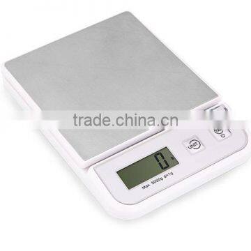 ABS and stainless steel kitchen scale 5kg for promotional gift cheap and lightweight kitchen food scale