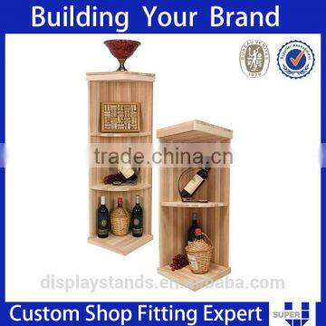 high quality retail shop furniture solid wood material display shelf for wine display rack