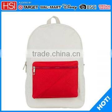 2016 white color with red pocket backpack bag