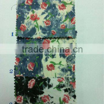 cotton spandex denim printed fabric:P6480-D13081337