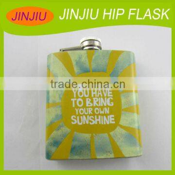 hot sell 6oz stainless steel hip flask with water-transfer logo