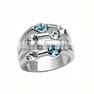 Blue crystal stainless steel rings for women diamond jewelry price imitation diamond jewelry ruby diamond jewelry (LR9446)
