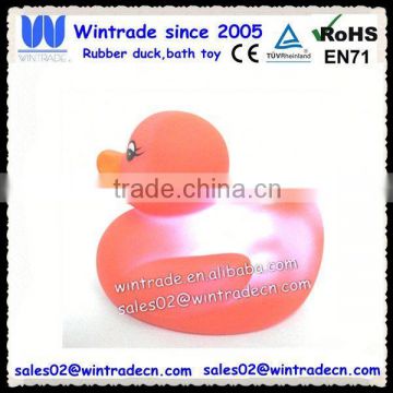 Floating rubber led duck light pvc toy