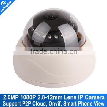 2MP HD TVI Varifocal Dome Camera IR Night Vision 2.8-12mm VariFocal 4x manual Zoom P2P Cloud