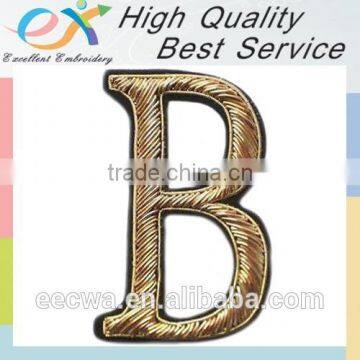 factory handmade dark gold bullion wire letter