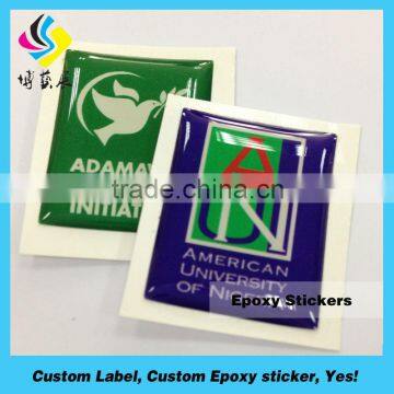 Wholesale high quality 3d epoxy sticker crystal sticker raised logo sticker