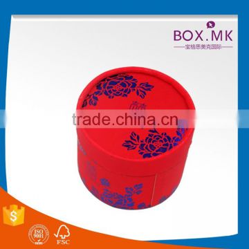 Fashionable Promotional Luxury High Quality Customize Red Round Paper Wedding Gift Box