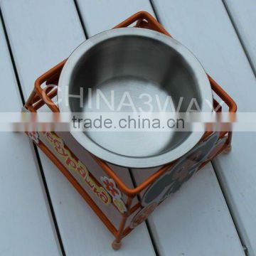 novelty durable pet stainless steel metal fancy dog food bowl