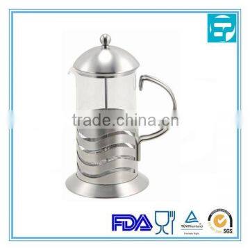 350ml / 3-cup Stainless Steel Glass Cafetiere French Filter Coffee Press Plunger