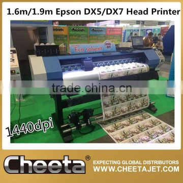 Guangzhou Supply 1.6m and 1.9m eco solvent outdoor printer with dx5 and dx7 head