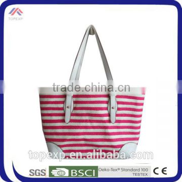 Stripe Shoulder Tote Bag Double-Purpose Bag