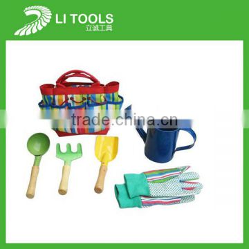 mini children safe kids garden tool set of wood handle