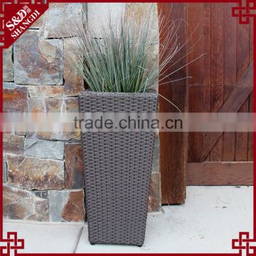Wholesale home door decoration resin rattan large outdoor planters