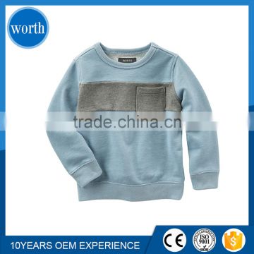 2017 Adorable 2 Colors Combined Champions Fleece Sweatshirt for kids With Front Chest Pockt