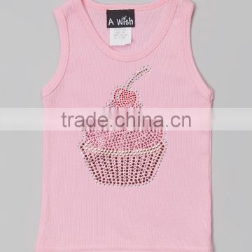 Newest Pink Girl Vest Cotton Summer Girls Shirts Fancy Kids Clothes GT90423-21