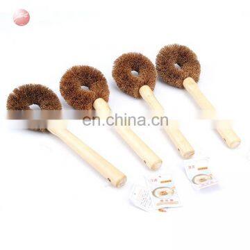 Factory direct sale  coconut pot brush with long handle durable coconut brush