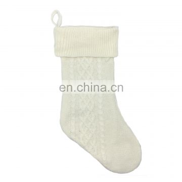 wholesale decorative knit white christmas socking for christmas