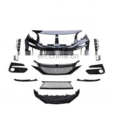 The auto modified  spare parts for Hond a Civi c upgrade 16-21 type R front bumper complete body kit for auto other body parts