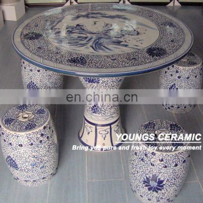Porcelain stools and tables for Garden decoration