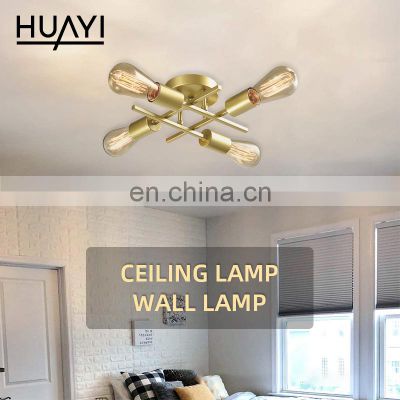 HUAYI Wholesale Price Nordic Style 60W Living Room Restaurant Iron E27 Modern Ceiling Lights