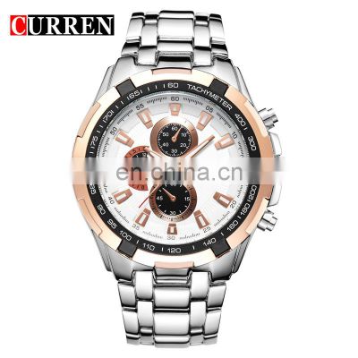 Wholesale Curren Watch Men Luxury Brand Men's Business Quartz Chronograph Stainless Steel Wrist Watch 8023