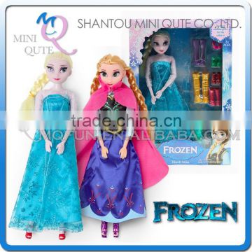 Mini Qute wholesale Kawaii movable joints Plastic cartoon Frozen doll princess anna & elsa olaf girls with shoes children toys