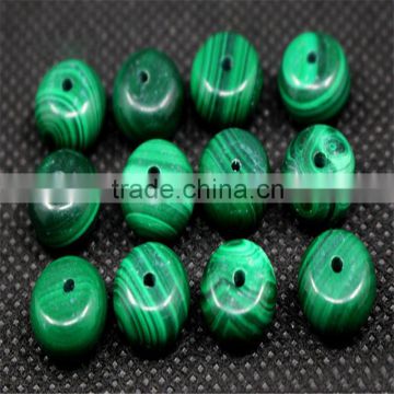 Hot seller natural stone AA malachite button beads gemstone
