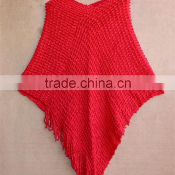 Wholesale high quality fashion cable knit sweater poncho