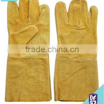 protective cowhide leather welding glove with safety cuff