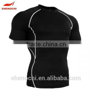 OEM made in Dongguan compression sport running t-shirt skin tight t shirt