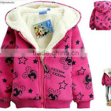 pink lovely printing girls winter clothes