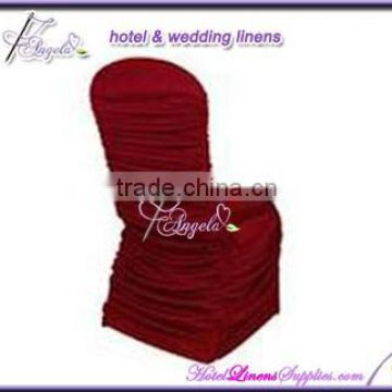 burgundy ruffled chair covers, burgundy pleated chair covers for banquet chair decorations