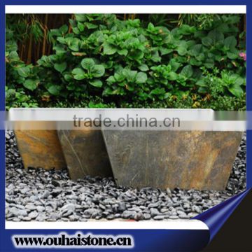 Grass lawn decoration useful slate stone material plants in pots