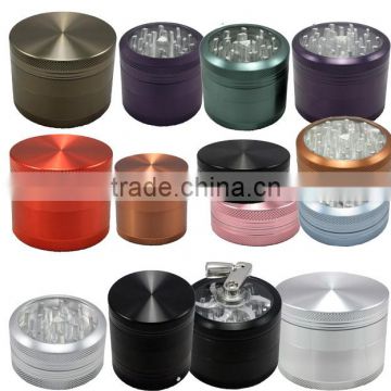 herb grinder with glass clear top, very shine finishing and sharp teeth weed grinder