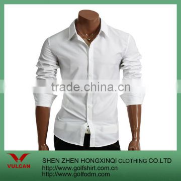 High Quality 100% Cotton Mens Casual Slim Dress Shirts White XL