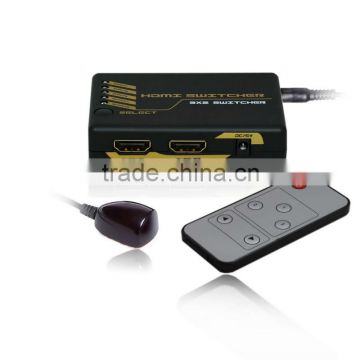 3D 1080P 3x2 port hdmi switch switcher with IR HDCP Compliant PET0302