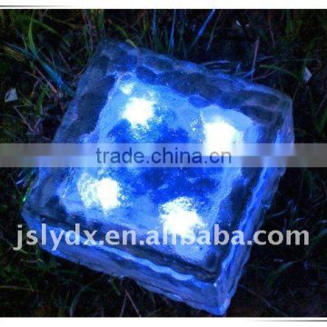 Cool price but hot sale!! LED solar ice glass brick light(10*10*5cm)