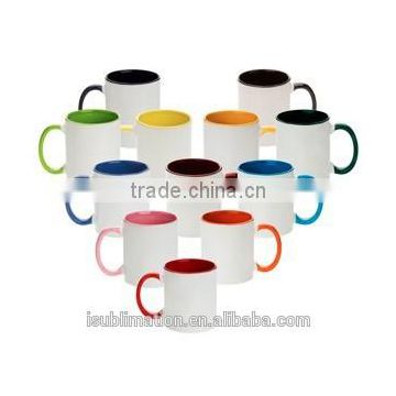 sublimation coated mug, inner and handle color mug, 2 tone mug