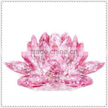 Romantic Crystal Pink Lotus Paperweight for Table Favor