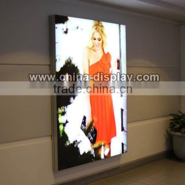 2016 advertising display high quality big size aluminum Tension fabric frameless led light box