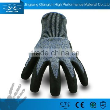 13G seamless knitted HPPE working gloves cut level 5 hand protection