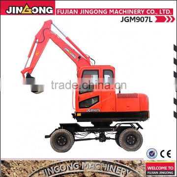 china export hydraulic excavator 7ton JGM907 wheel excavator used
