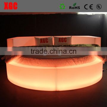 New products remote control luxury Circle shape hotel bed with 16 colors changing led light